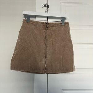 Tan zip skirt